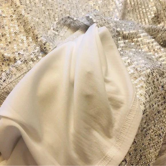 Silver Sequin Cap Sleeve Top - Picture 6 of 7